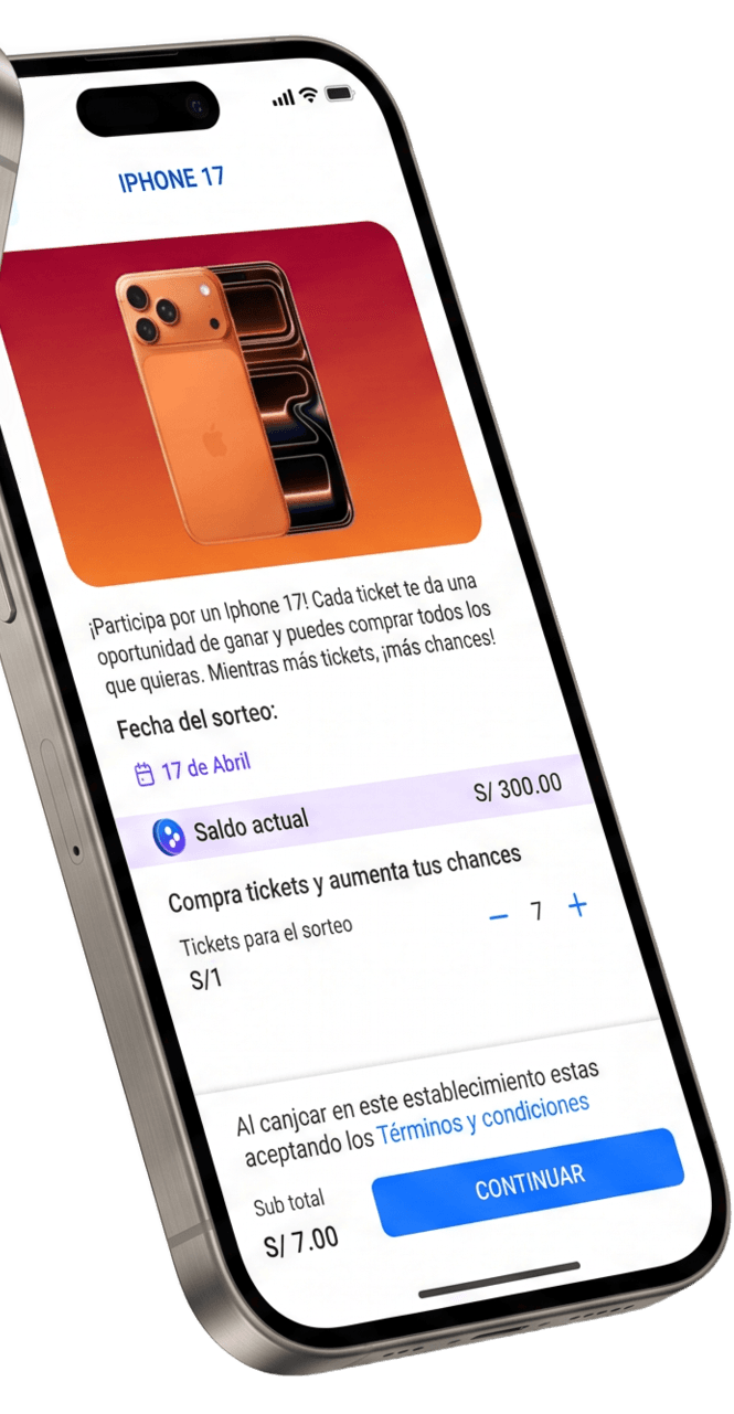 Detalle del sorteo del iPhone 17 en la app de Securex