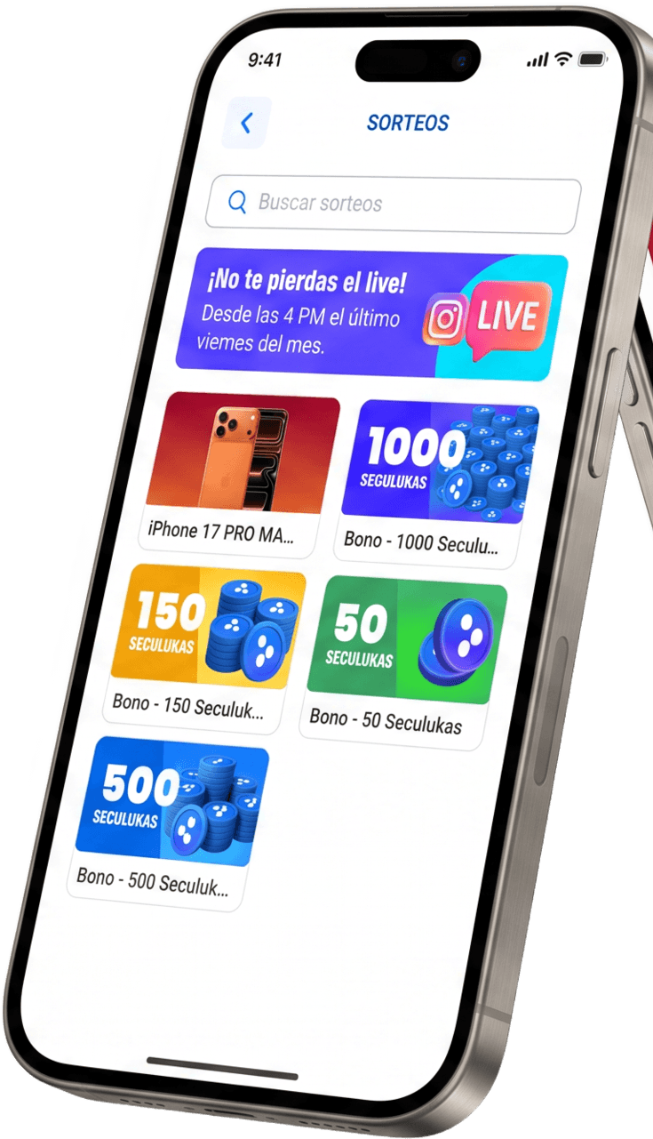 Pantalla de Sorteos en la app de Securex